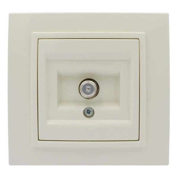 Розетка ELBI ZENA кремовая спутниковая SAT F-розьем без рамки ( 609-010300-280 ) - фото №1