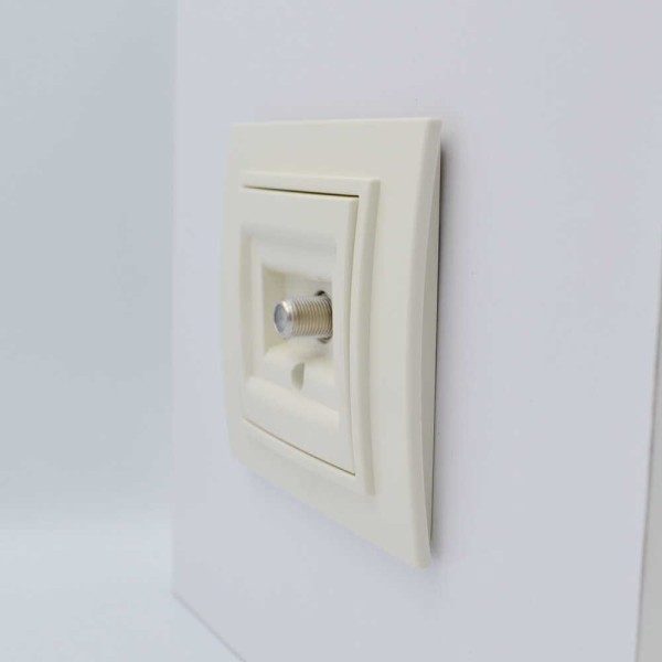 Розетка ELBI ZENA кремовая спутниковая SAT F-розьем без рамки ( 609-010300-280 ) - фото №2