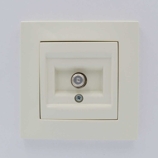 Розетка ELBI ZENA кремовая спутниковая SAT F-розьем без рамки ( 609-010300-280 ) - фото №3