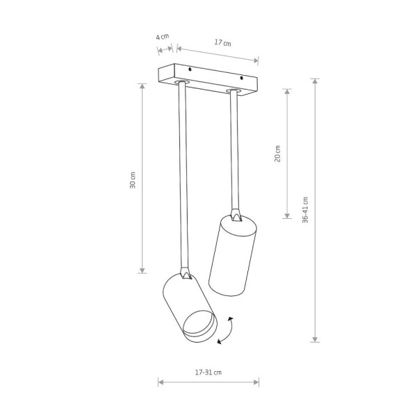 Светильник поворотный, спот Nowodvorski 7733 Mono long GU10 2x10W IP20 Черный - фото №1
