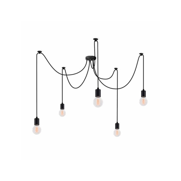 Люстра паук Bulb Spider E27 5x60W IP20 Черная