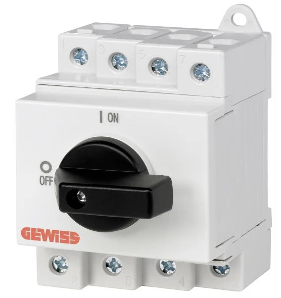 Вимикач навантаження GEWISS 4Р 32А 1000В DC (GW96187)