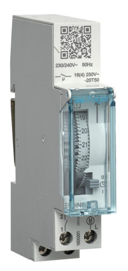 Аналоговий добовий таймер Hager EHN010 16А 1НВ без резерва ходу