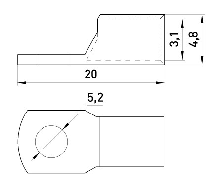 Медный кабельный наконечник E.Next e.end.stand.c.4 луженый (s19014) - фото №1