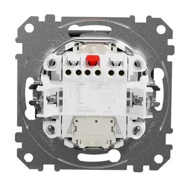 Двоклавішний вимикач Schneider Electric Sedna Design & Elements з підсвіткою чорний SDD114105L - фото №3