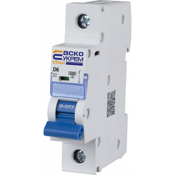 Автоматический выключатель Аско-Укрем UTrust 1р 6А D 6kА (A0010210090) - фото №5