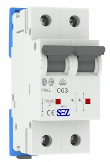 Двополюсний автомат SEZ 62 C 63А 2P (PR62C63A)