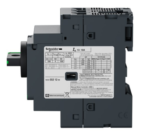 Автомат защиты двигателя Schneider Electric GV2P20 13-18 с комбинированным расцеплением - фото №3