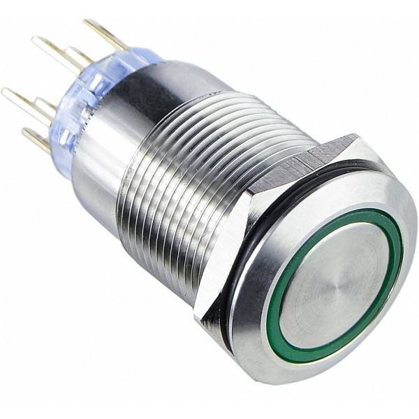 Кнопка Аско-Укрем TYJ 19-272 2NO+2NC 220В з підсвічуванням зелена (A0140010116) - фото №2