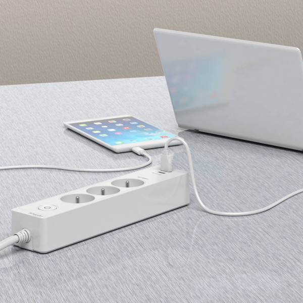 Подовжувач Schneider Electric ST943U1W на 3 місця та 2хUSB (1,5м) білий - фото №4