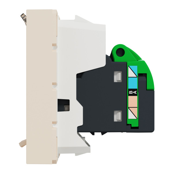 Комп'ютерна розетка RJ45 Schneider Electric Unica New NU341544 cat6 UTP 2м бежева - фото №1