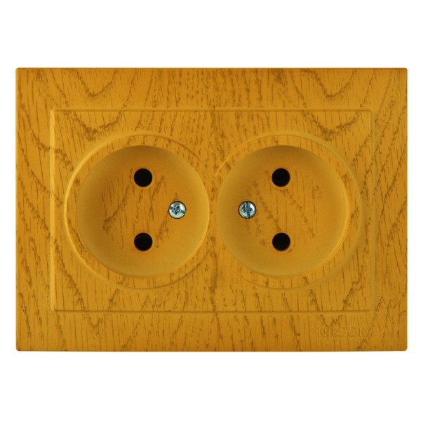 Розетка Nilson Touran дуб 2-на без заземлення ( 24251024 )