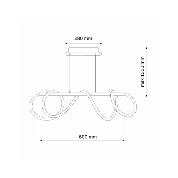 Подвесной светильник, люстра Goldlux 329080 Emma Led 1x38W 4000K 4450Lm IP20 Черный - фото №2