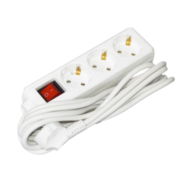 Подовжувач UEC STANDART П03В 3 місця 2Р+PЕ/3 метри 3х1мм2 16А/250 з вимикачем