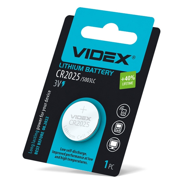 Літієва батарея Videx CR2025 (CR2025 1B) 1 шт