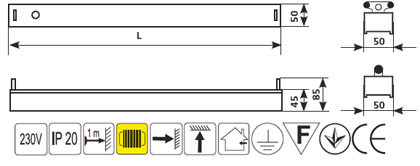 Люминесцентный светильник Delux FLP 15Вт G13 балочного типа - фото №1