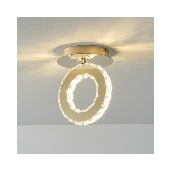 Світильник стельовий Zuma Line MX3713-1-3GT Girona Led 1x10W 3000K 1100Lm IP20 Gold - фото №1