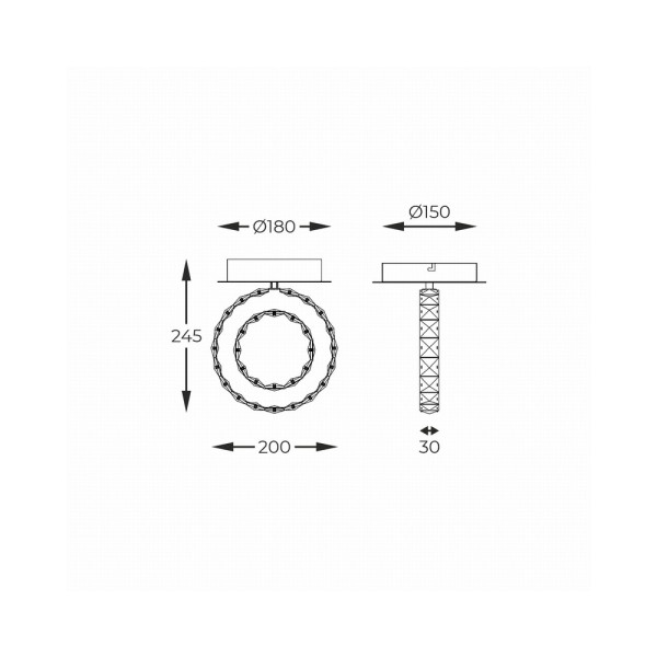Світильник стельовий Zuma Line MX3713-1-3GT Girona Led 1x10W 3000K 1100Lm IP20 Gold - фото №2