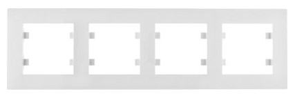 Горизонтальная четырехместная рамка Hager WL5740 Lumina-Intense 4X (белая)
