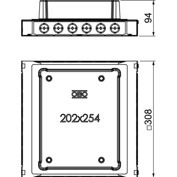 Монтажная коробка OBO Bettermann (7400351) UDS6 для наливных полов люков GES6 h=65…90мм - фото №2