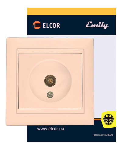 ТВ розетка Elcor Emily 9215 (211586) (кремовый) - фото №1