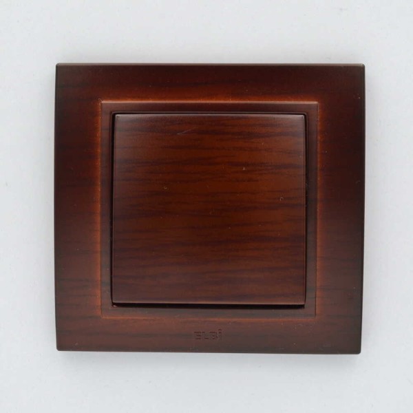 Выключатель ELBI ZENA Woodline красное дерево 1кл без рамки ( 609-012900-200 ) - фото №1