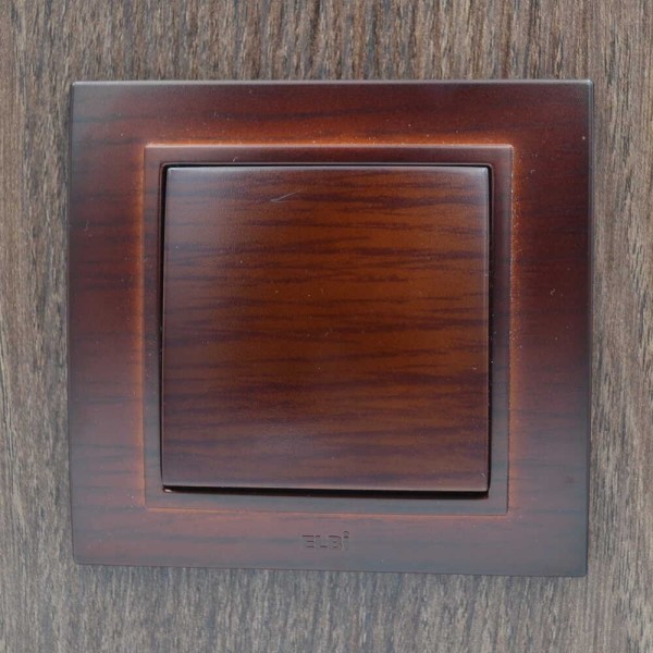 Выключатель ELBI ZENA Woodline красное дерево 1кл без рамки ( 609-012900-200 ) - фото №5