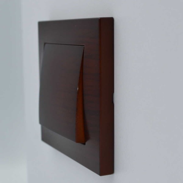 Выключатель ELBI ZENA Woodline красное дерево 1кл без рамки ( 609-012900-200 ) - фото №7