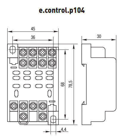 Роз'єм модульний E.Next e.control.p104s 10А на 4 групи контактів - фото №2