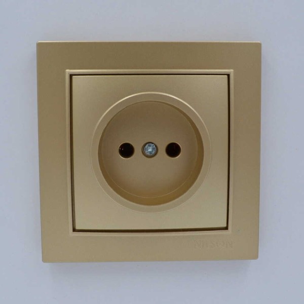 Розетка Nilson Thor золото 1-на без заземлення ( 27151015 ) - фото №1