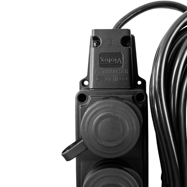 Подовжувач Violux 3р 10м без заземлення чорний IP44 каучук ( 933102 ) - фото №2