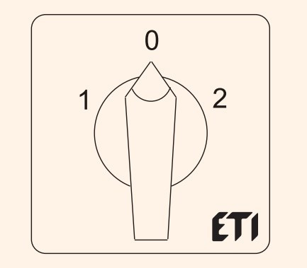 Кулачковий перемикач у корпусі ETI 004773199 CS 40 53 PN2 (3p «1-0-2» IP65 40A) - фото №1