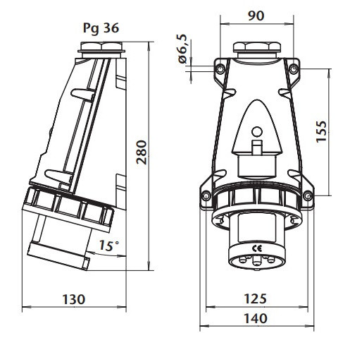 Настенная силовая вилка Sez IPGN6353 - фото №9