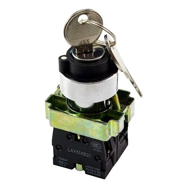 Переключатель TNSy XB2-BG03 1NO+1NO «I-0-II» с ключом слева и справа (TNSy5500265)