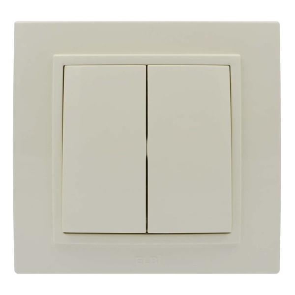 Выключатель ELBI ZENA кремовый 2кл с рамкой ( 500-010300-202 )