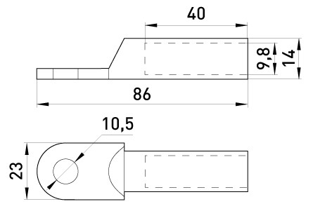 Медный кабельный наконечник E.Next e.end.stand.dt.50 (s039005) - фото №1