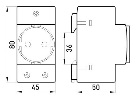 Розетка на DIN-рейку e.socket.pro.din.tms, E.NEXT - фото №1