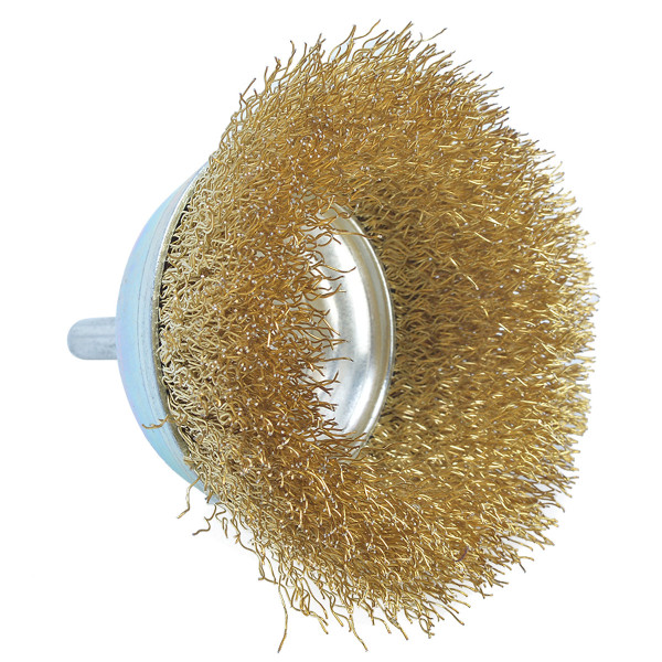 Щітка чашка Tolsen (77550) 75х6.4мм з гофрованого латунованого дроту 0.3мм - фото №1