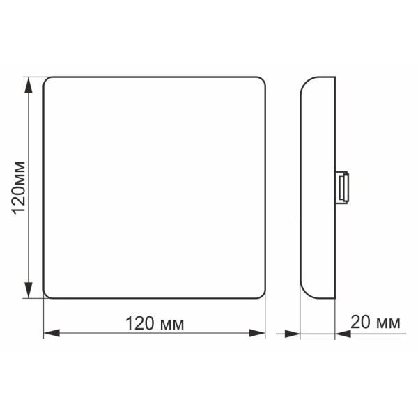 Безрамковий світильник Videx VL-DLFS-154 15Вт 4100K квадратний - фото №2