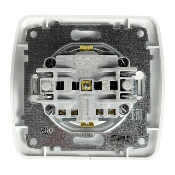 Розетка ELBI ZIRVE Fixline белая 1-я с заземлением с крышкой ( 501-010201-218 ) - фото №5