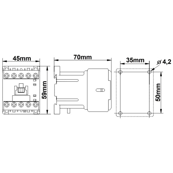 Контактор Schrack LZDC18B3 Cubico Classic 230В AC 1НO+1НЗ 7,5кВт 18А 3Р - фото №5