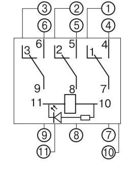 Промежуточное реле E.Next e.control.p1036L 10А 230В АC с LED индикацией (i.ly3n.230ac) - фото №3
