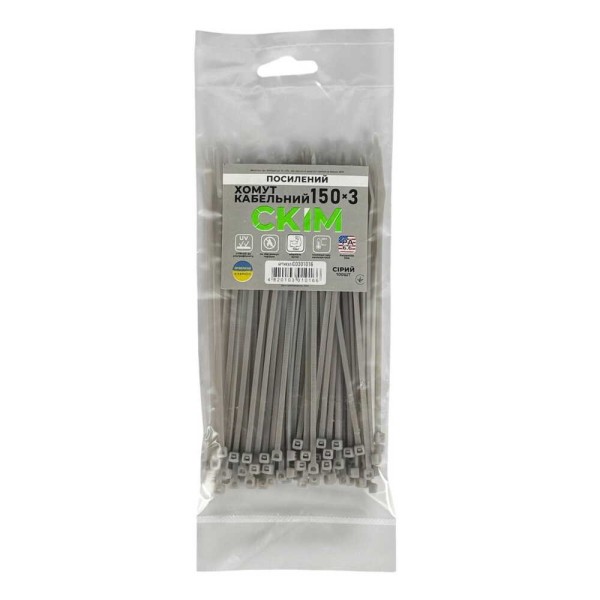 Хомут кабельный CКИМ 150х3 усиленный серый ( С0301016 )