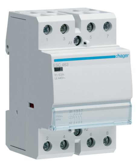 Контактор 63A ESC463 (4НО, 230В) 3м Hager