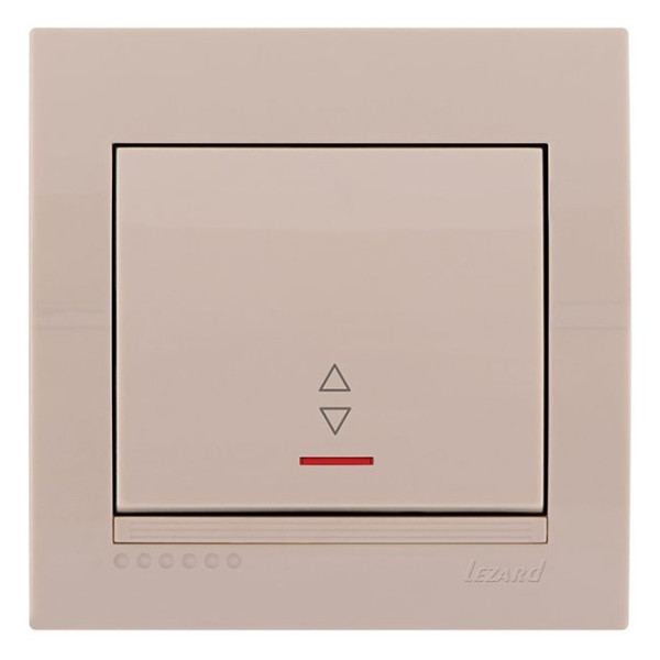 Выключатель проходной с подсветкой, кремовый, Deriy, Lezard