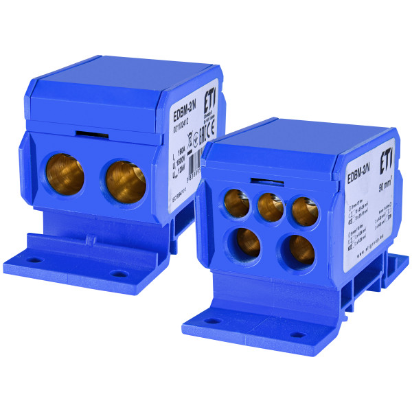Распределительный блок ETI 001102412 EDBM-2/N (160А 1x4-70; 2x4-35; 3x2.5-25) - фото №1