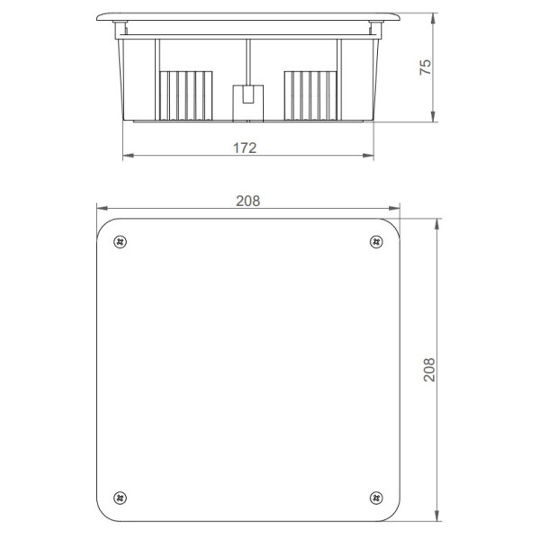 Універсальна електротехнічна коробка Elektro Plast P/T (0264-01) 185x185x70 - фото №1