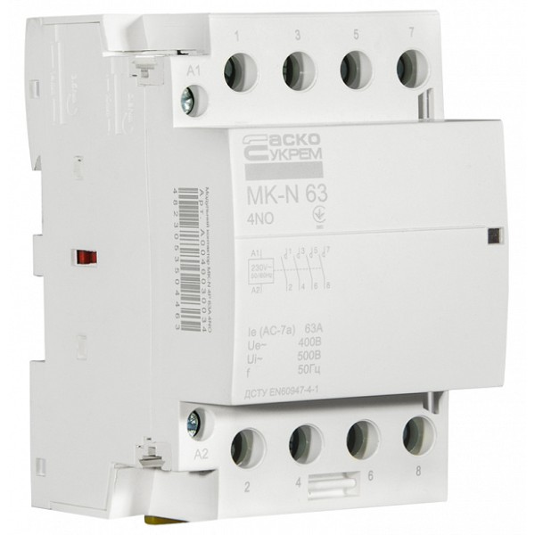 Модульный контактор Аско-Укрем MK-N 4P 63A 4NO (A0040030034)