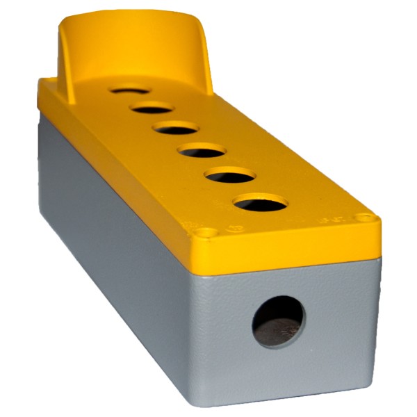 Шестимісний алюмінієвий пост кнопковий з козирком TP Electric 3390-835-0600 80x250x70мм ІР67 - фото №1