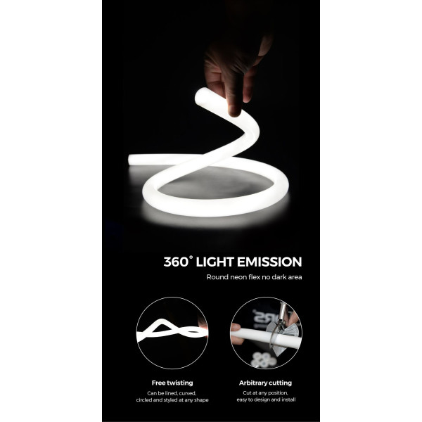 Гнучкий неон COLORS 12V IP65 21,6W 302Lm RGB-SPI 3м (NNR25-RGB-SPI) - фото №9